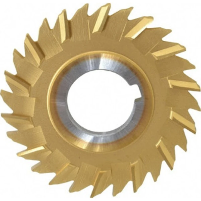 Made in USA 3 Diam x 3/16 Thick Staggered Tooth Side Chip Saw 1 Arbor Hole Diam, Cobalt, TiN Finish, 28 Teeth, with K...